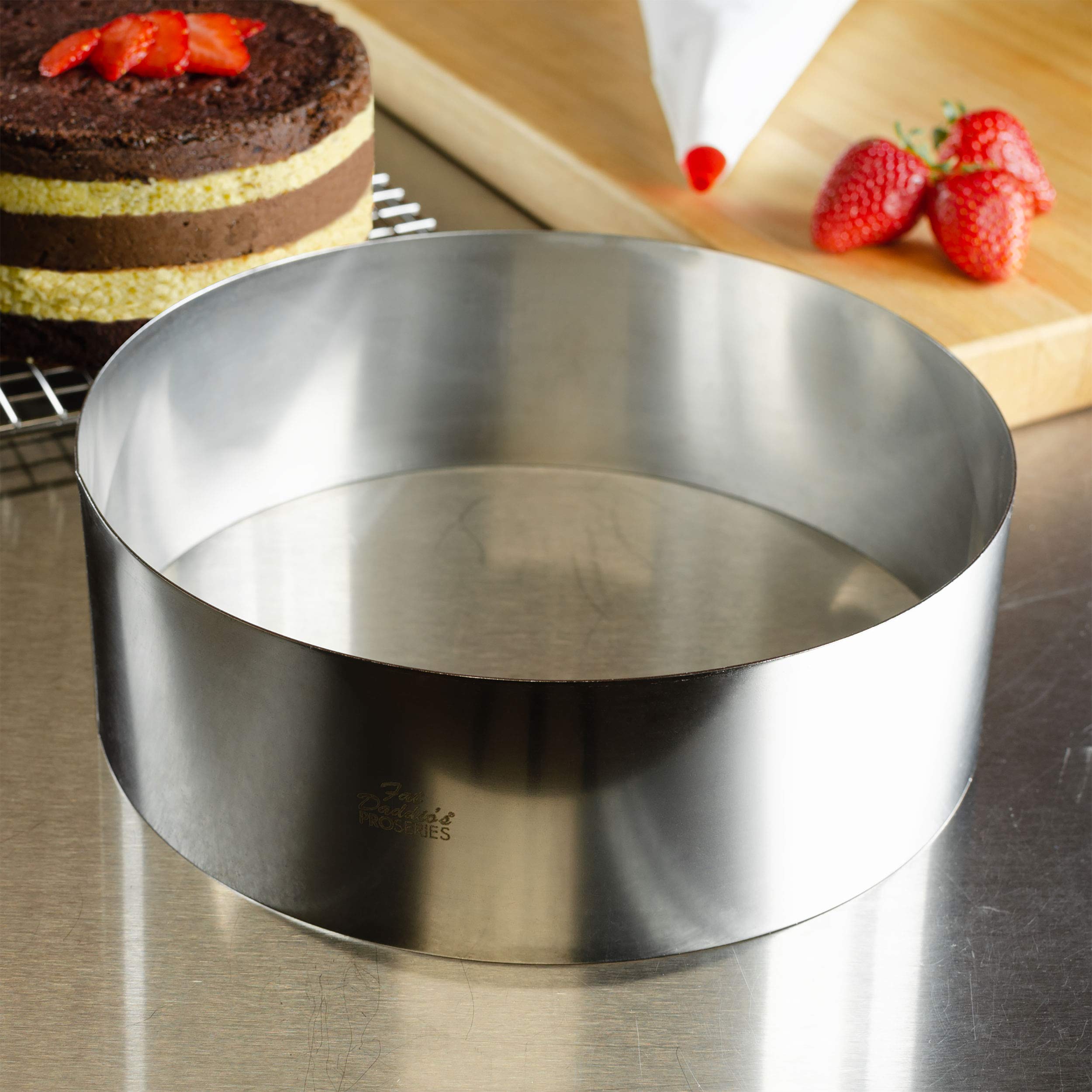 Fat Daddio's Stainless Steel Round Cake & Pastry Ring, 8 x 3 Inch