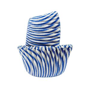 regency wraps greaseproof professional grade standard baking cups, pack of 40, blue pisa stripe