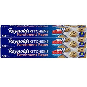 Reynolds Kitchens Parchment Paper Roll with SmartGrid, 50 Square Feet (Pack of 3), 150 Square Feet Total