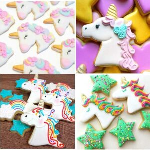 Cookie Cutters 9-Piece Fantasy Unicorn Cookie Cutter Set with Unicorn Head, Unicorn, and Rainbow,Shooting Star,Star Biscuit Cutters Set for Kids Holiday Wedding Birthday Party Supplies Favors