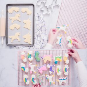 Cookie Cutters 9-Piece Fantasy Unicorn Cookie Cutter Set with Unicorn Head, Unicorn, and Rainbow,Shooting Star,Star Biscuit Cutters Set for Kids Holiday Wedding Birthday Party Supplies Favors