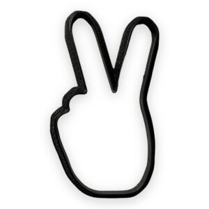 peace sign fingers cookie cutter polymer clay cutter with easy to push design (4 inch)