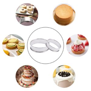 6 Pack 4" Double Rolled Cake Crumpet Tart Rings Mold Stainless Steel Round Crumpet Rings for Baking Dessert Ring Tools, Heat-Resistant Metal English Muffin Rings for Home Food Baking Tool