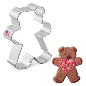 teddy bear cookie cutter 4.25" made in usa by ann clark