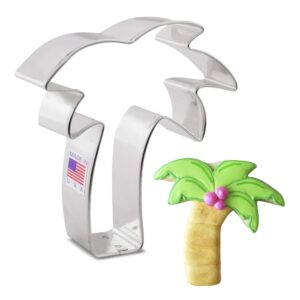 palm tree cookie cutter, 4.25" made in usa by ann clark