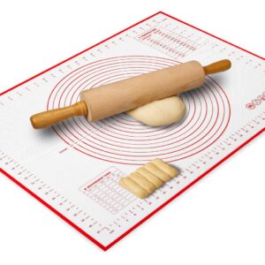 Silicone Baking Mat with Measurements 17 x 25 Inch, Food-Grade Non-Stick Pastry Rolling Sheet