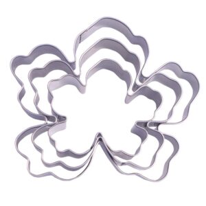 tropical flower cookie cutter set - 3 piece - stainless steel