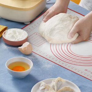 KUFUNG Silicone Baking Mats Non-Slip Pastry Mat Countertop Protector Fondant Mat for Rolling Dough Pie Crust Pizza and Cookies (24 x 16 Inch, Red)