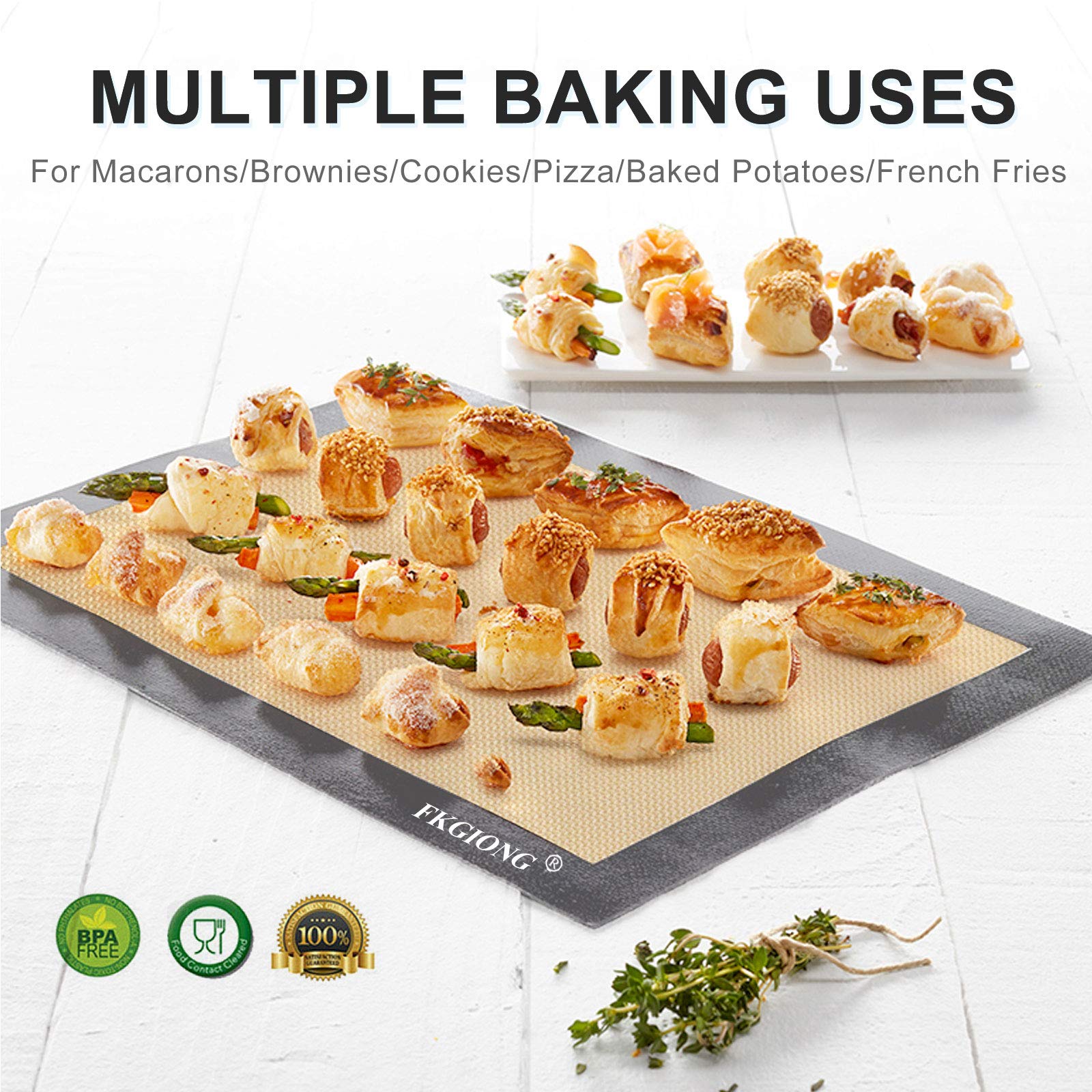 Silicone Baking Mat - Nonstick Large Baking Mat Set of 3-2 Half Sheets Mats (11 5/8" x 16 1/2") + 1 Quarter Sheets - Extra Thick Reusable Bakeware Mats for Cookies, Pastry, Bread, Bun, Fondant