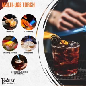 Foghat Cocktail Smoker Torch for Smoked Cocktails and Cooking - Handheld Refillable Culinary Butane Kitchen Blow Torch Lighter Gun, Creme Brulee Torch