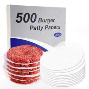 burger patty paper round 5.5 inch set of 500pcs non stick hamburger paper pad for press patty parchment sheets