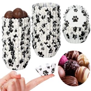 pinkunn 600 count dog paw design mini cupcake liner baking cups paper small candy cups making supplies white baking cupcake liner supplies holiday muffin chocolate making wrappers for party favors