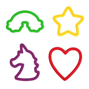iconikal grip cookie cutters, unicorn, rainbow, heart, star, 4-pack set
