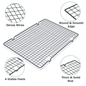 VNIMTI Cooling Rack 2 Sets, Cookie Cooling Wire Racks for Cooking, Baking, Roasting, Grilling, Drying, Oven Safe Grill Rack, 16" * 10" Small Squares Grids