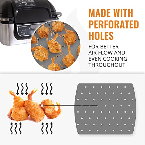 Air Fryer Reusable Liner Accessories for Ninja Foodi Grill AG301 5-in-1 4qt Ninja Air Fryer Accessories with Air Fryer Recipes, Easy to Clean, Food Safe Replacement for Parchment Paper by INFRAOVENS