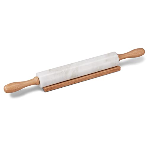 Koville Marble Rolling Pin, Non-Stick Polished Dough Roller, Pasta, Dumpling, Ravioli, Fondant,Pie Crust, Kitchen Baking Pastry Tools