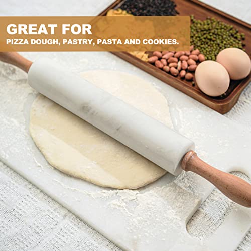 Koville Marble Rolling Pin, Non-Stick Polished Dough Roller, Pasta, Dumpling, Ravioli, Fondant,Pie Crust, Kitchen Baking Pastry Tools