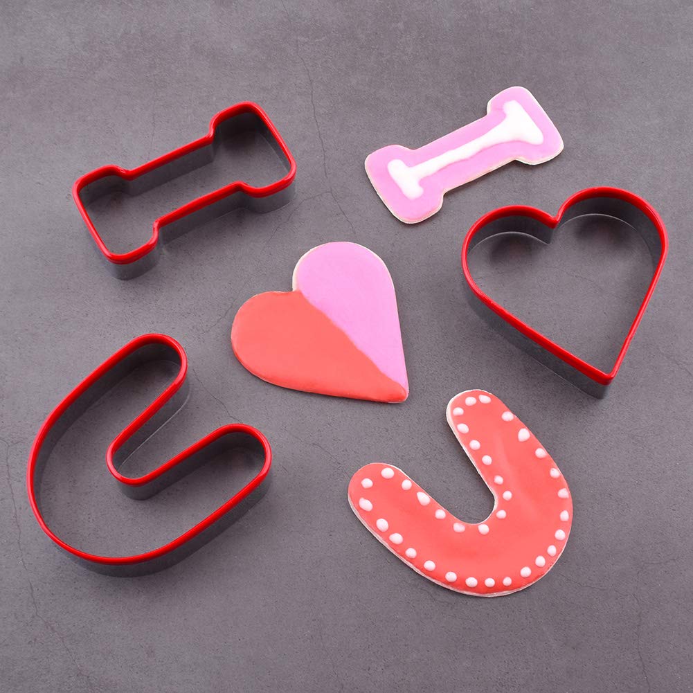 FASAKA Alphabet Cookie Cutters Set – I Love U for Valentine’s Day and Decorating Marry Cake