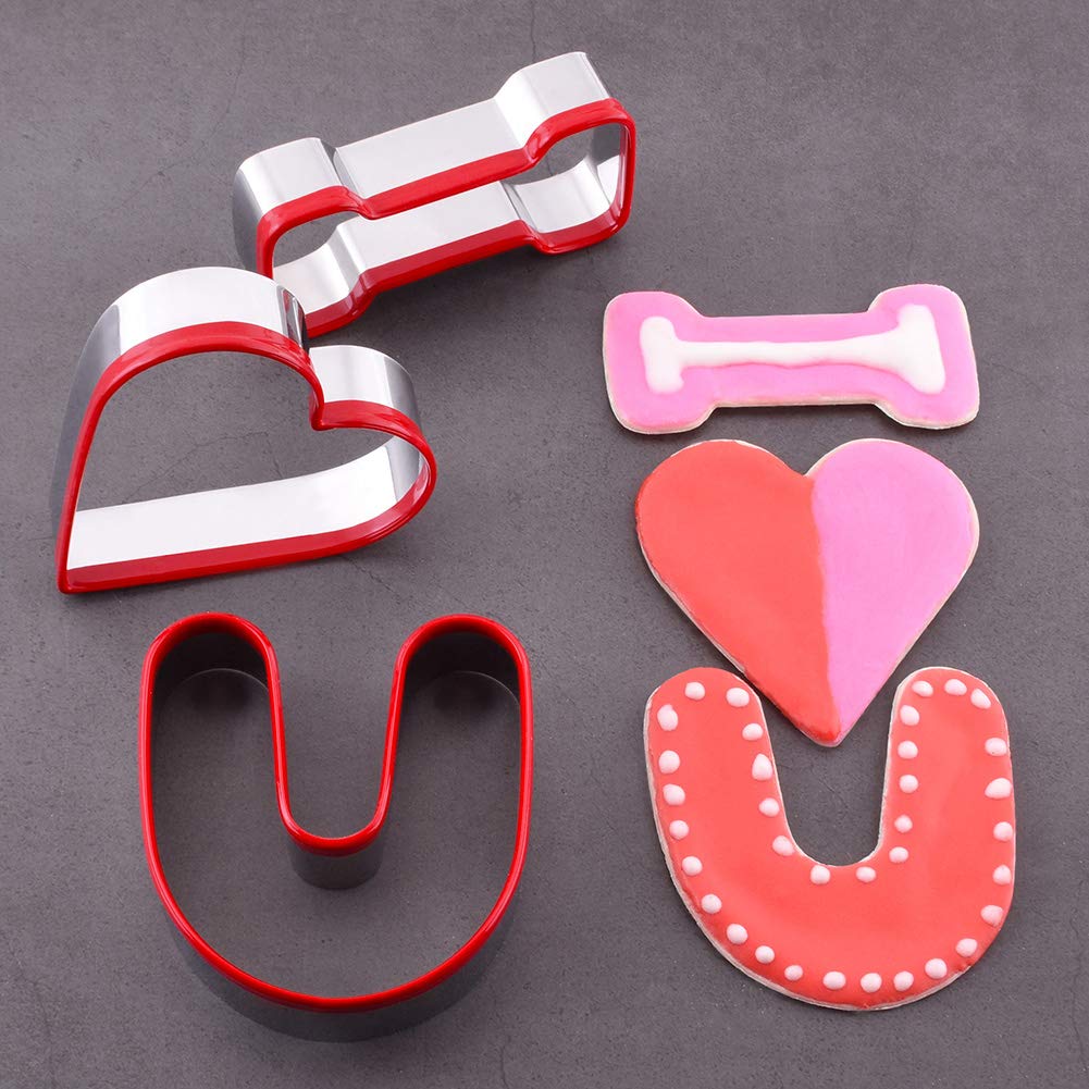 FASAKA Alphabet Cookie Cutters Set – I Love U for Valentine’s Day and Decorating Marry Cake