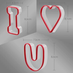 FASAKA Alphabet Cookie Cutters Set – I Love U for Valentine’s Day and Decorating Marry Cake