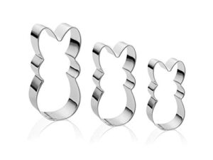easter bunny cookie cutter set -3 pieces - stainless steel assorted sizes