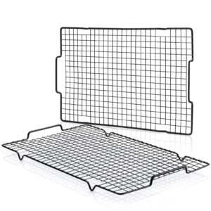 HULISEN Cooling Rack 2 Pack - 16" x 10", Nonstick Baking Rack with Handle fits Half Sheet Pan, Cookie Cooling Racks for Baking and Cooking, Wire Smoker Racks for Grilling, Oven Safe