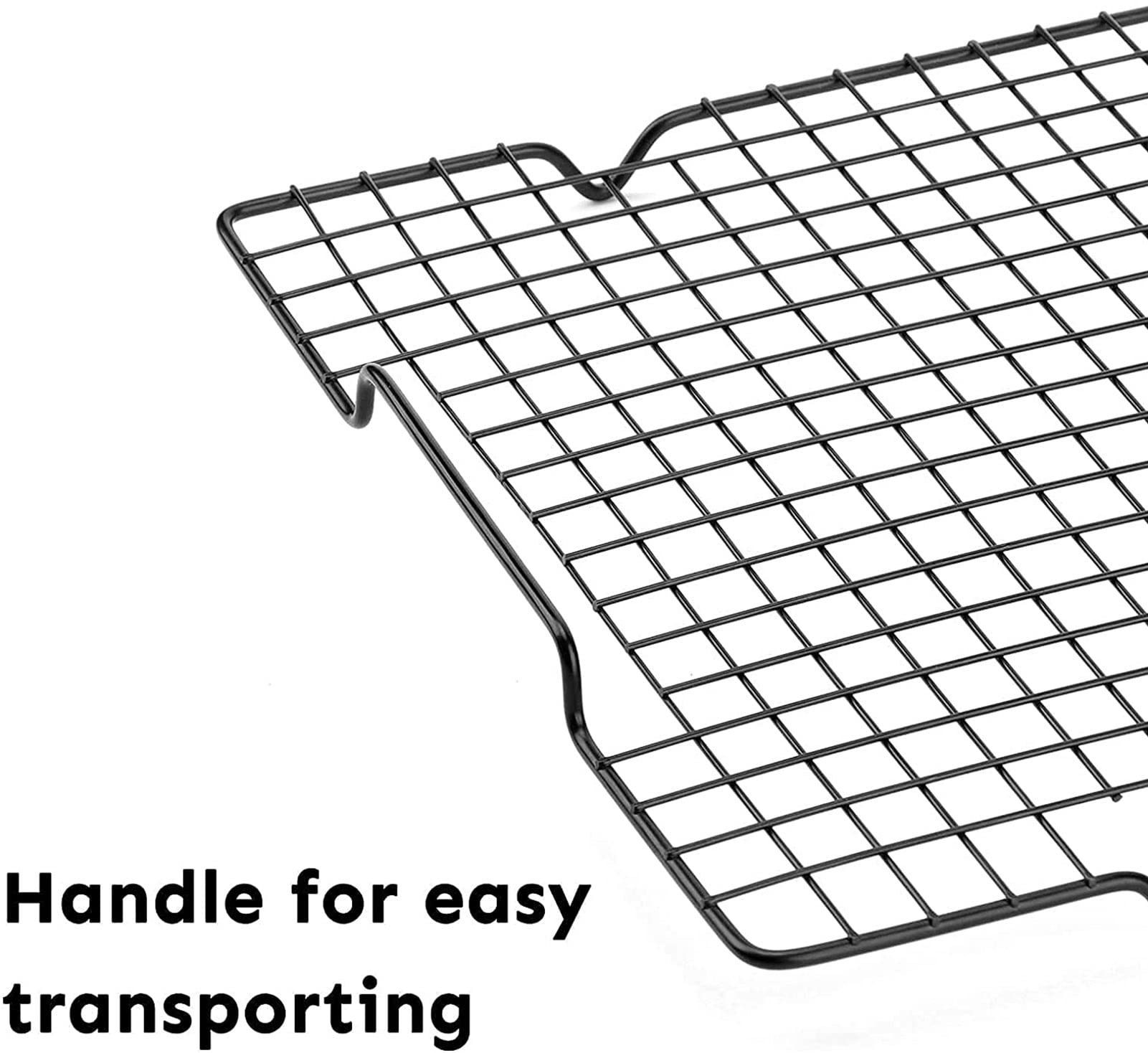 HULISEN Cooling Rack 2 Pack - 16" x 10", Nonstick Baking Rack with Handle fits Half Sheet Pan, Cookie Cooling Racks for Baking and Cooking, Wire Smoker Racks for Grilling, Oven Safe