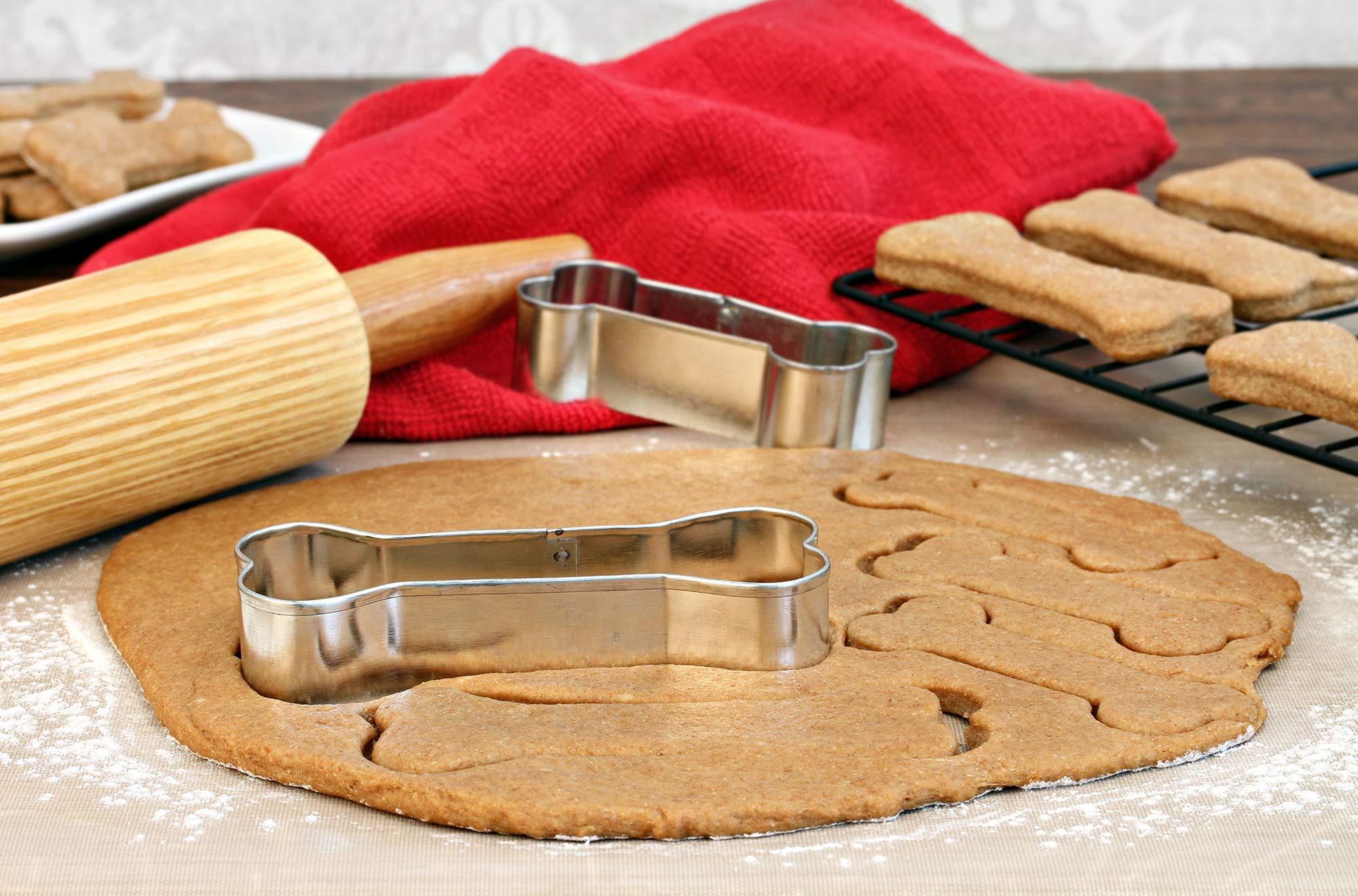 Fox Run Dog Bone Cookie Cutter Set, Stainless Steel, 3-Piece