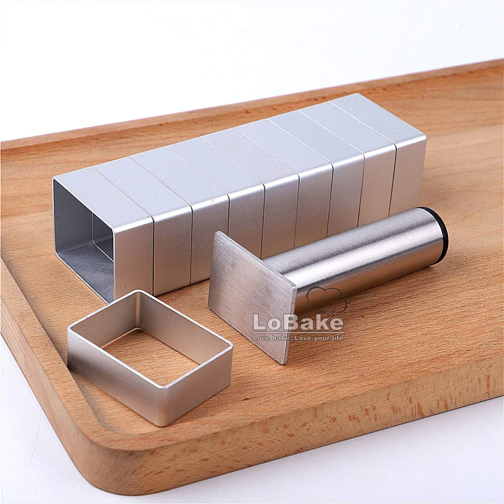 LoBake Rectangle shape aluminium pineapple cake mold stainless steel pressing stamp mooncake mould fondant cookie biscuit molds DIY