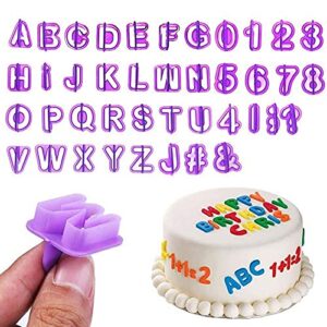 fondant letter cutters, alphabet cutters, letter and number fondant cutters set, 40-pieces, cookie fondant cake mould letter cutters for fondant icing baking cake decorating and sugarcraft
