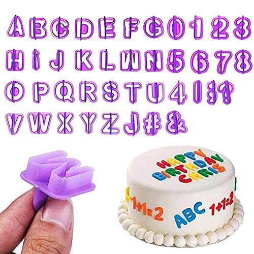 Fondant Letter Cutters, Alphabet Cutters, Letter and Number Fondant Cutters Set, 40-Pieces, Cookie Fondant Cake Mould Letter Cutters for Fondant Icing Baking Cake Decorating and Sugarcraft