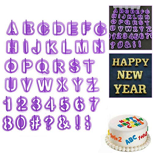 Fondant Letter Cutters, Alphabet Cutters, Letter and Number Fondant Cutters Set, 40-Pieces, Cookie Fondant Cake Mould Letter Cutters for Fondant Icing Baking Cake Decorating and Sugarcraft