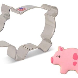 Pig Cookie Cutter, 4.25" Made in USA by Ann Clark