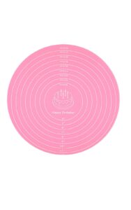 silicone baking mat cake mat silicone cake mat silicone baking mat with measurements for caketurntable stand non-stick heat resistant pastry baking sheet -pink