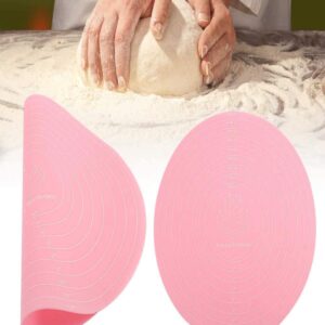 Silicone Baking Mat Cake Mat Silicone Cake Mat Silicone Baking Mat with Measurements for CakeTurntable Stand Non-Stick Heat Resistant Pastry Baking Sheet -Pink