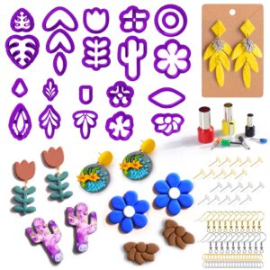 baborui 200pcs polymer clay cutters, set of 22 clay cutters, 8pcs circle clay earring cutters with 170pcs clay earring making kit, polymer clay tools for polymer clay jewelry making
