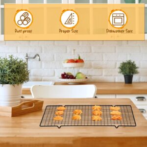 Harloon 6 Pieces Cooling Racks for Cooking and Baking Oven Safe Grid Wire Set Heavy Duty Carbon Steel Nonstick Baking Rack for Roasting Cooking Grilling Drying (16 x 9.8 Inches)