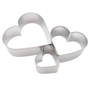 Kanntie 3 Pieces Heart Cookie Cutter Set - Premium Stainless Steel