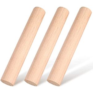 small wooden rolling pin, dumpling dough roller wooden mini rolling pins kitchen utensil tool for fondant, pasta, bread, pastry, cookies, pizza, pie, cylinder style, 6.3 inch (3 pieces)