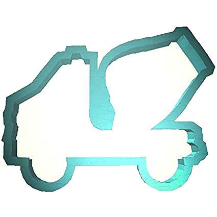 CookieCutterCom Brand Cement Truck Cookie Cutter 4 inch – 3d Printed Plastic – USA Made