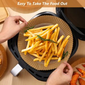 100Pcs Air Fryer Liners Disposable Air fryer Liners 7.9-inch (Fit 5-8 QT) Non-Stick Oilproof Baking Parchment Paper for Air Frying Microwave Food Grade Baking Accessories