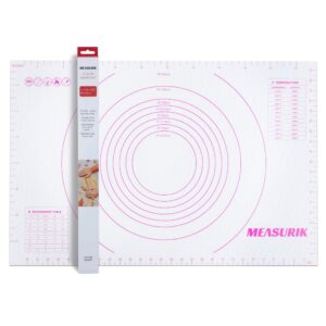 Measurik Extra Large Silicone Pastry Mat - Non-Stick 16''(W)24''(L) Silicone Baking Mat with Temperature and Measurement Table, Reusable Baking Oven Liner Sheet Food Grade and BPA Free