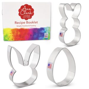 Easter Cookie Cutters 3-Pc. Set Made in USA by Ann Clark, Easter Bunny, Egg, Rabbit Head