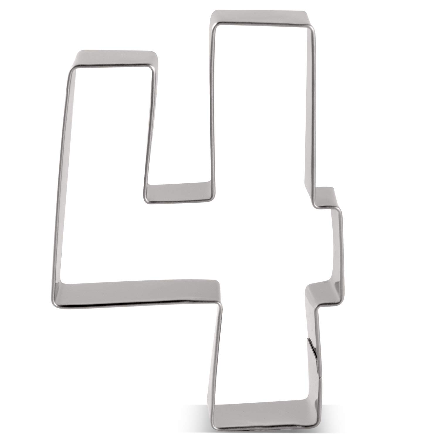 LILIAO Number 4 Cookie Fondant Biscuit Cutter for Birthday/Anniversary/Special Day - 2.6 x 3.6 inches - Stainless Steel