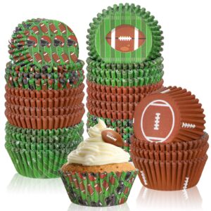 300 counts football cupcake liners football cupcake wrappers football cupcake decorations football baking cups sports theme muffin case trays for wedding holiday party birthday decorations