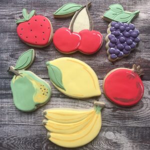 LILIAO Fruit Cookie Cutter Set - 7 Piece - Strawberry, Pear, Lemon, Grape, Pomegranate, Cherry and Banana Biscuit Fondant Cutters - Stainless Steel