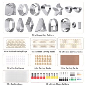 Yofuly Polymer Clay Press Machine, Polymer Clay Cutters Set for Jewelry Making, with Polymer Clay Roller Machine, Polymer Clay Extruder, 40 Circle Shape Cutters and 120 Earrings Accessories