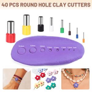 Yofuly Polymer Clay Press Machine, Polymer Clay Cutters Set for Jewelry Making, with Polymer Clay Roller Machine, Polymer Clay Extruder, 40 Circle Shape Cutters and 120 Earrings Accessories