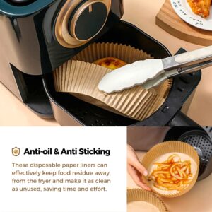 XADIBH Air Fryer Liners- Air Fryer Disposable Paper Liner, Non-Stick Basket Liners, Baking Paper for Air Fryer, Parchment Air Fryer Basket, Water-proof Air Fryer Liners for Baking (100PCS-6.3INCH)