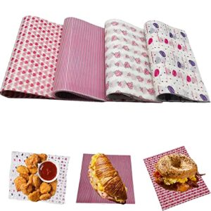 200 pieces wax paper deli paper sheets sandwich wrap parchment paper picnic paper sheets for food basket liner, party,kitchen,restaurant(9.8inx8.5in)